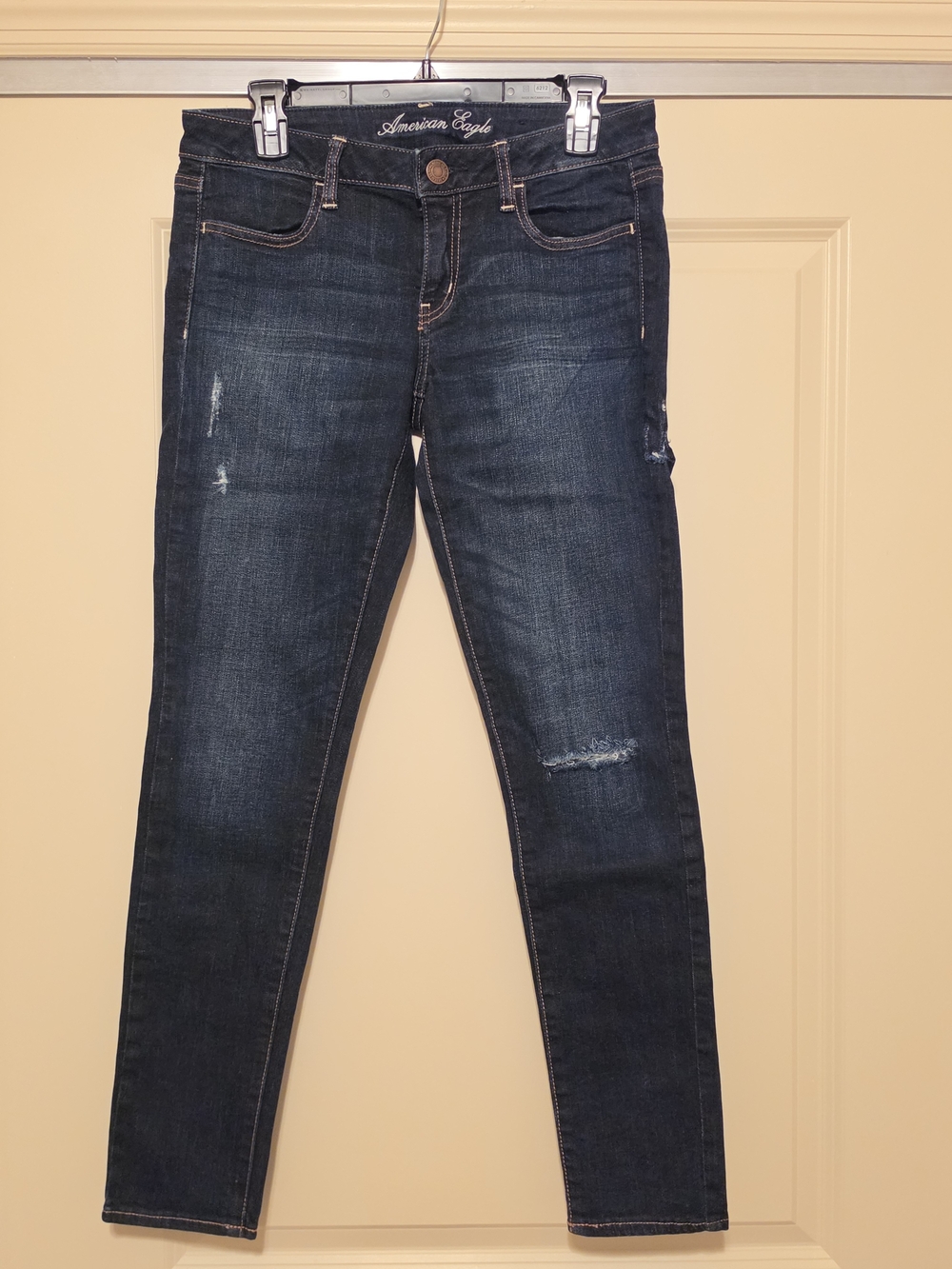American Eagle Outfitters Navy Blue Skinny Jeans - Women's Stretch Denim